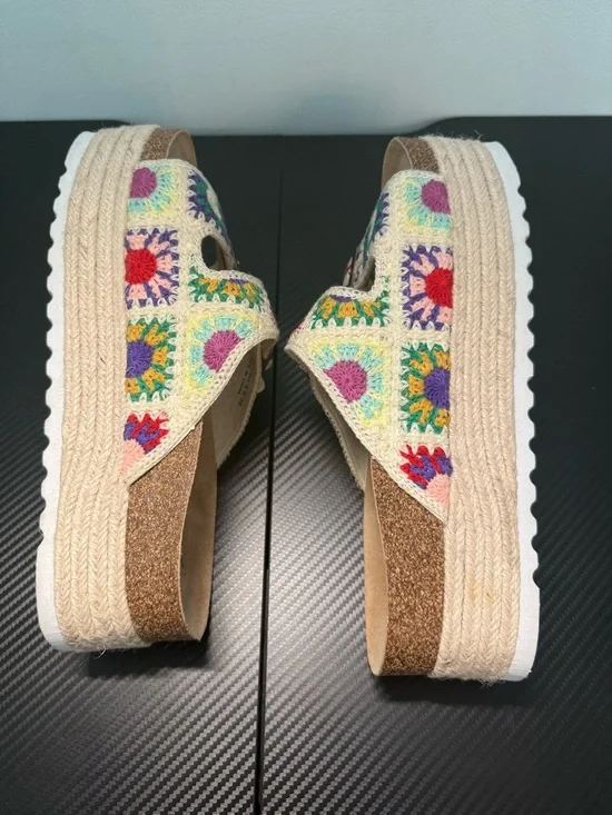 🌸 Dirty Laundry Crochet Platform Sandals Size 39 (US 8.5) Boho Floral 🌸 - Picture 7 of 10